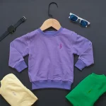 بلوز پسرانه بچگانه ۱ تا ۸ سال پنبه خالص یقه گرد آستین بلند ساده 3